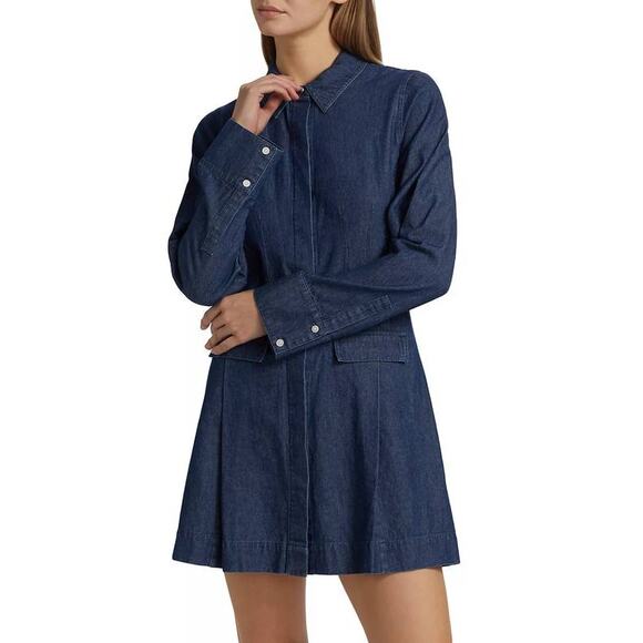 Derek Lam 10 Crosby Danielle Shirt Denim Mini Dress Jaye TR525440D160 US 2 XS - Picture 1 of 8